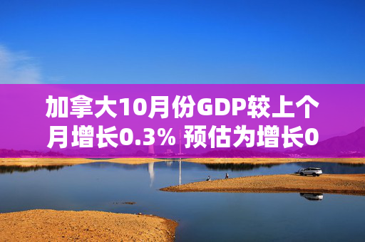 加拿大10月份GDP较上个月增长0.3% 预估为增长0.2%