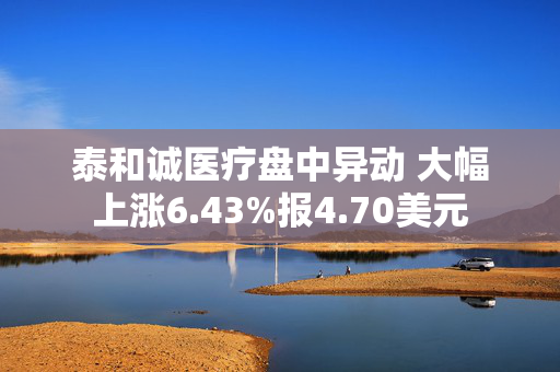 泰和诚医疗盘中异动 大幅上涨6.43%报4.70美元