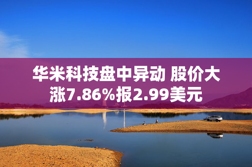 华米科技盘中异动 股价大涨7.86%报2.99美元