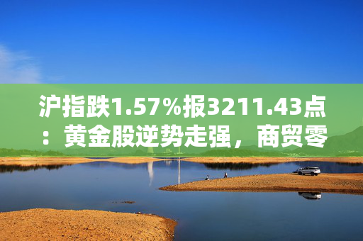 沪指跌1.57%报3211.43点：黄金股逆势走强，商贸零售掀跌停潮