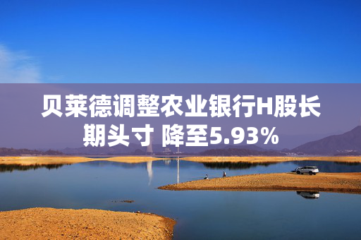 贝莱德调整农业银行H股长期头寸 降至5.93%