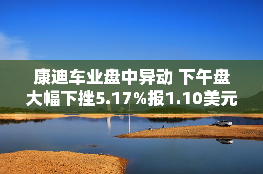 康迪车业盘中异动 下午盘大幅下挫5.17%报1.10美元