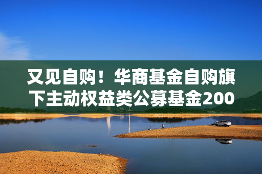 又见自购！华商基金自购旗下主动权益类公募基金2000万