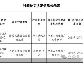 易联支付被罚！反洗钱被监管重点“瞄准”