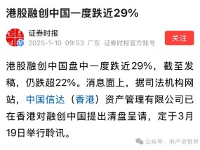 下跌60％，未付借款1155亿元！—融创中国，彻底“凉了”？