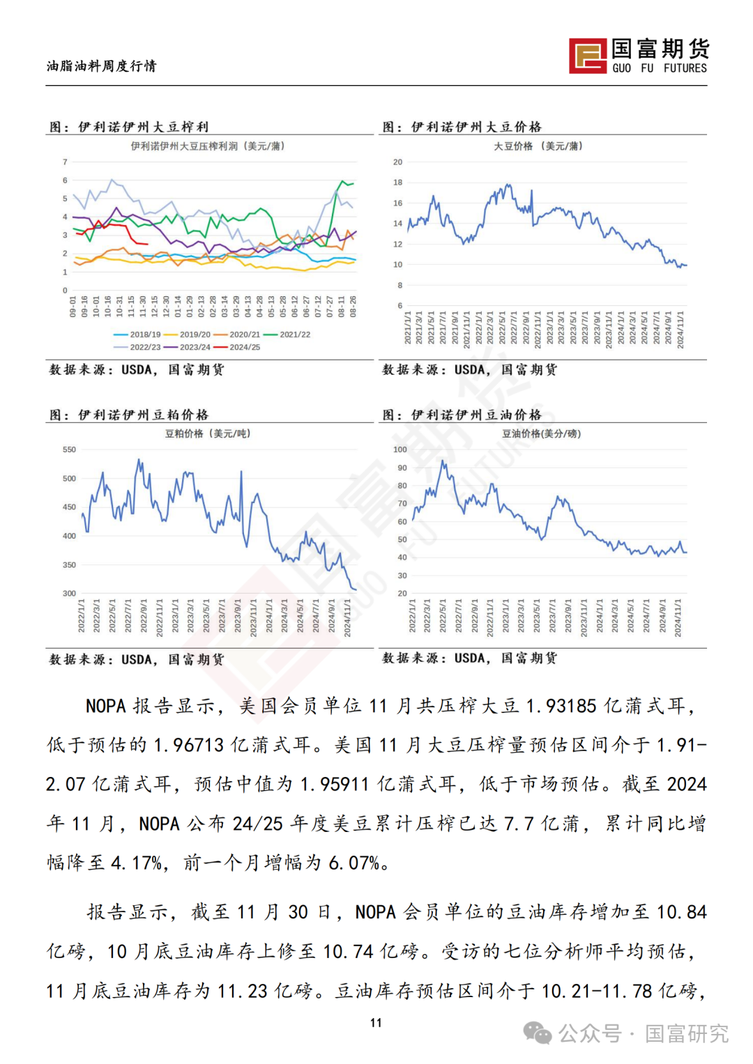 【国富豆系研究周报】南美丰产预期叠加宏观扰动，豆系估值承压