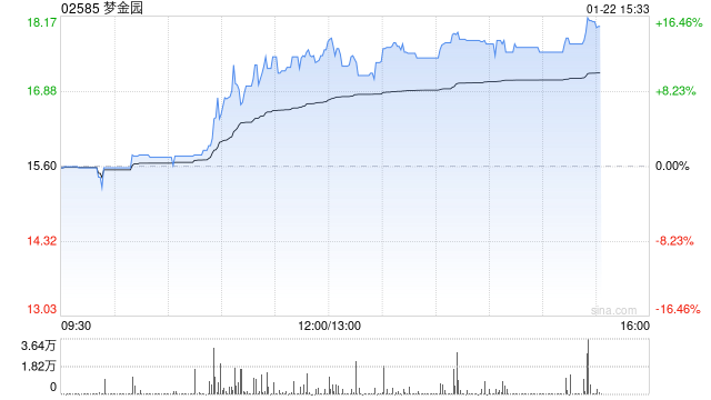 梦金园盘中涨超14%创新高 较招股价已高48%